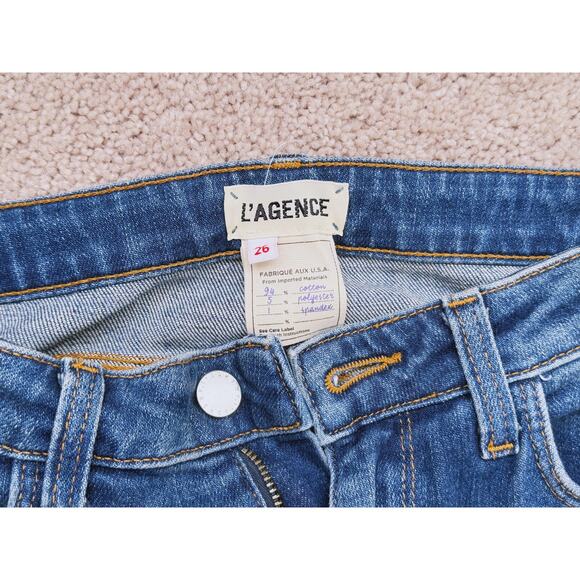 L'AGENCE Solana Bell Bottom Flare Jean 26 Side Stripe Western Luxury Cowgirl - Picture 4 of 6